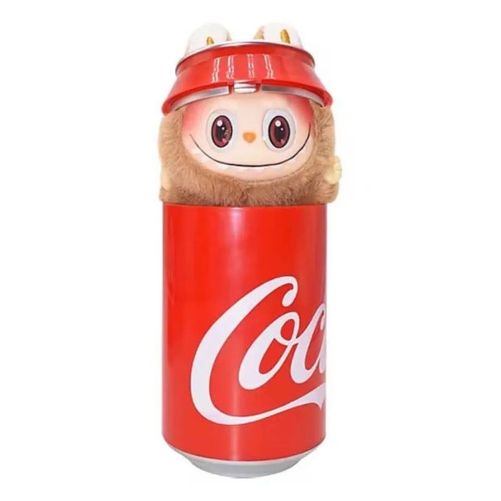 Figurina de colectie, Pop Mart, Seria Monster Coca-Cola, bej inchis, 18 cm
