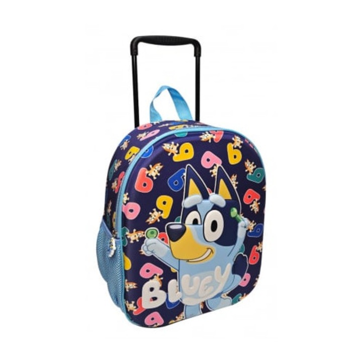 Troler 3D, 32x26x11cm, multicolor, bretele ajustabile si intarite, Miniplay, Bluey