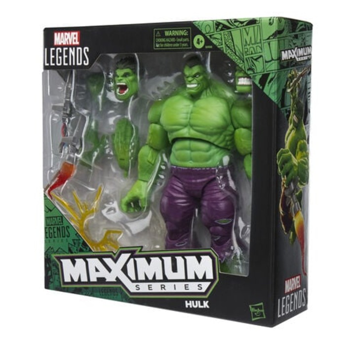 Фигурка на Hasbro Marvel Legends Maximum Hulk, 21,5 см, 30 точки на артикулация, 11 аксесоара