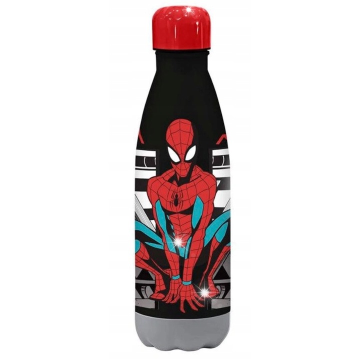Pókember kulacs, gyerek Euroswan, 500ml, rozsdamentes acél, 26,5x7,5x7,5cm