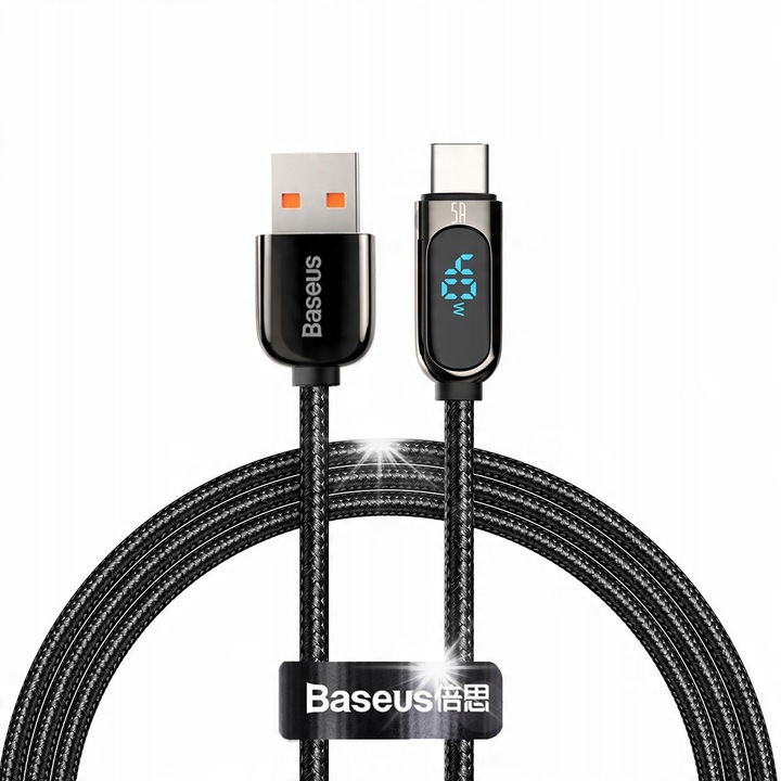 Baseus USB-C adatkábel, 1m, gyorstöltés 40W, 480Mbps, fekete