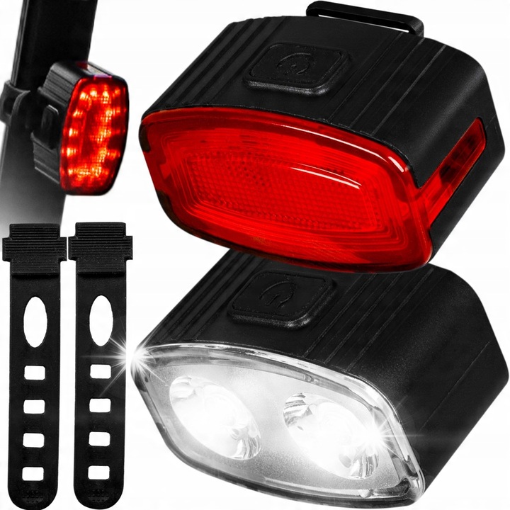 Vayox kerékpárlámpa szett, 2x első LED 200 lumen, 12x hátsó LED 200 lumen, USB-C töltés, vízálló