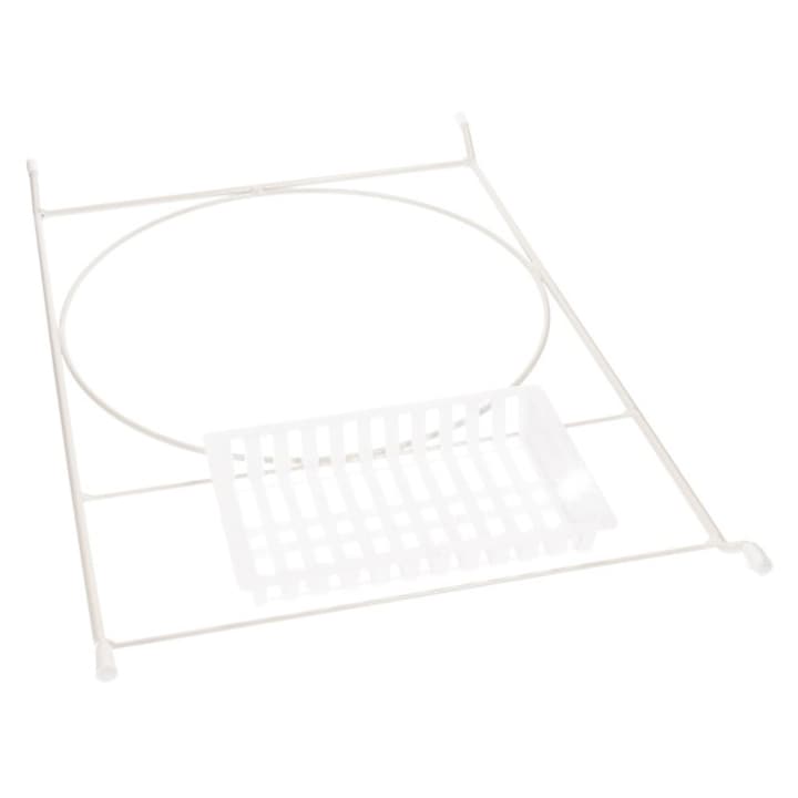 Метален рафт за баня PrimPol, 65.5x42см, бял, с опора за ръце и диаметър 40см