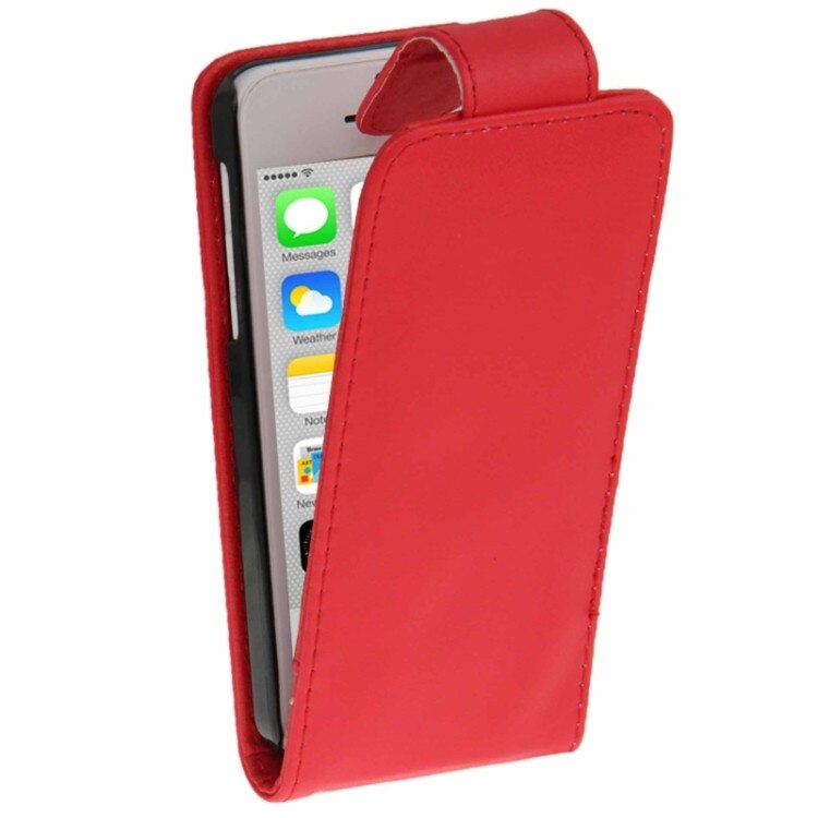 Husa protectie iPhone 5C, din piele, SUN ARGOS cu flip vertical. Rosu
