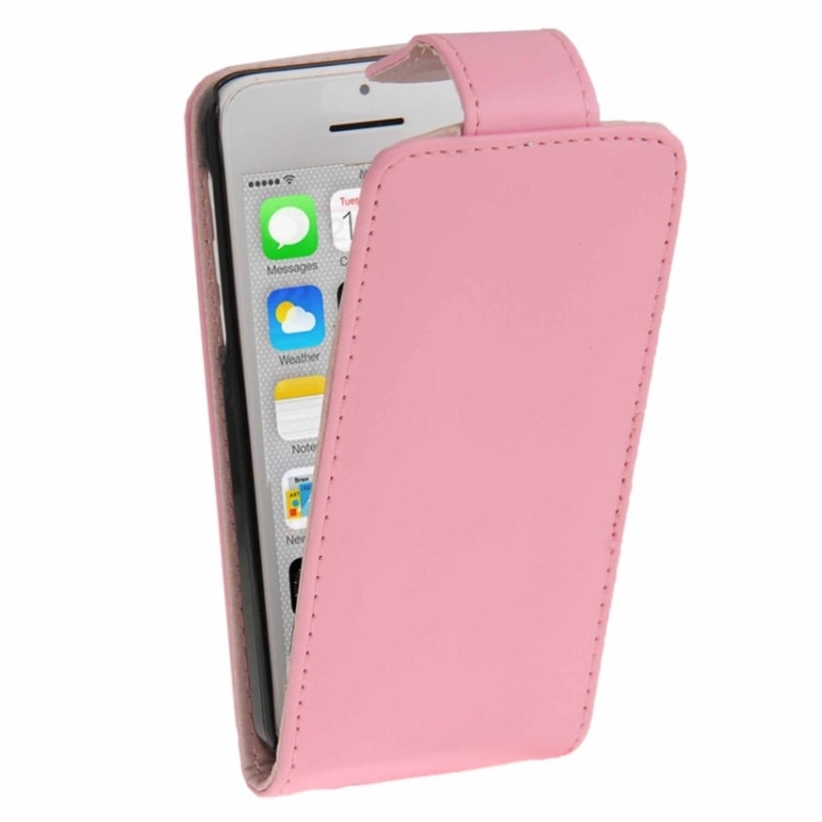 Husa protectie iPhone 5C, din piele, SUN ARGOS cu flip vertical. Roz