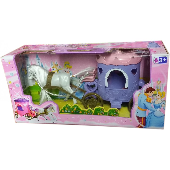 Комплект Каляска с кон с буйна грива Kristaltoys