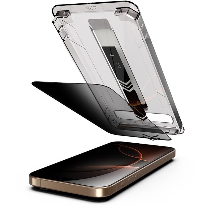 Folie de protectie Ecran Privacy Techsuit TitanGlass pentru Apple iPhone 16e / 14 / 13 Pro / 13, Sticla securizata, Full Glue