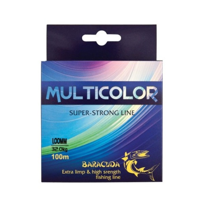 Fir pescuit Baracuda Monofilament Multicolor 0.80 mm, 100 m, rezistent la rupere, invizibil în apă