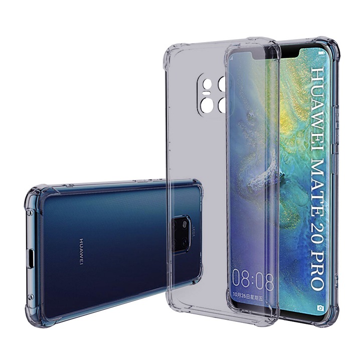 Защитен калъф, съвместим с Huawei Mate 20 Pro, Tim, опушено черно