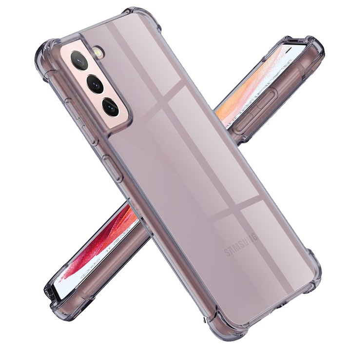 Husa antisoc pentru Samsung Galaxy S21 5G, Accesorio Shockproof Silicone, Fumuriu