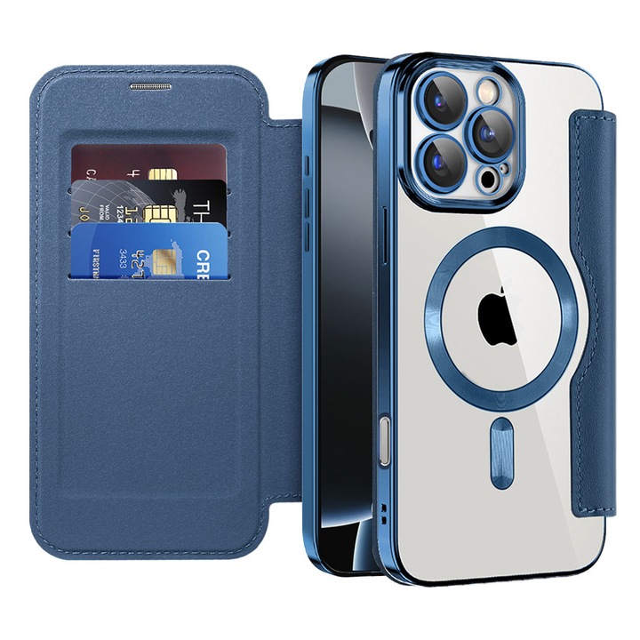 Husa pentru iPhone 16 Pro - Techsuit SmartMag Book Case - Blue