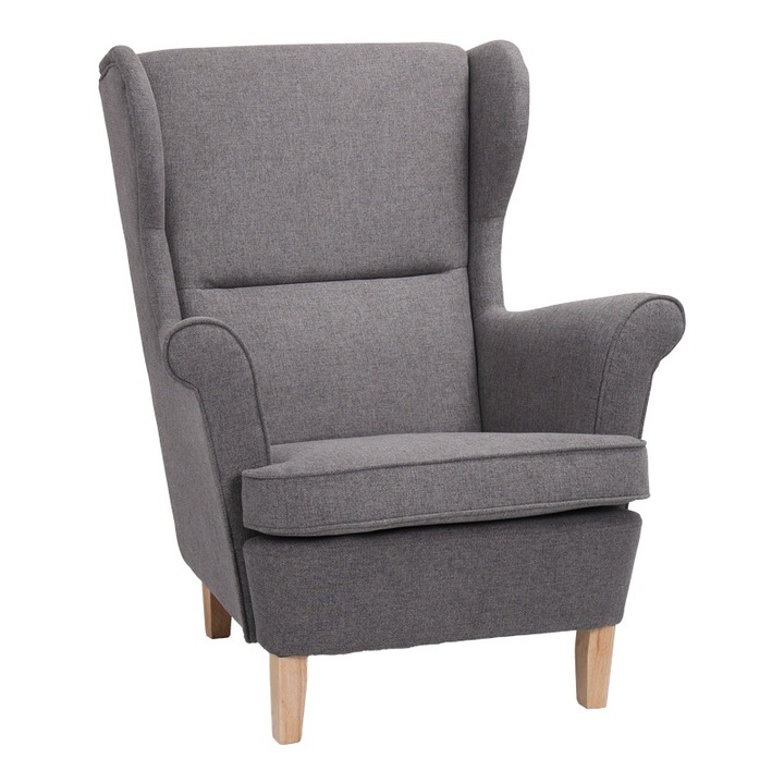 Malei fotel modell, szürke/natúr, 85x93x100 cm