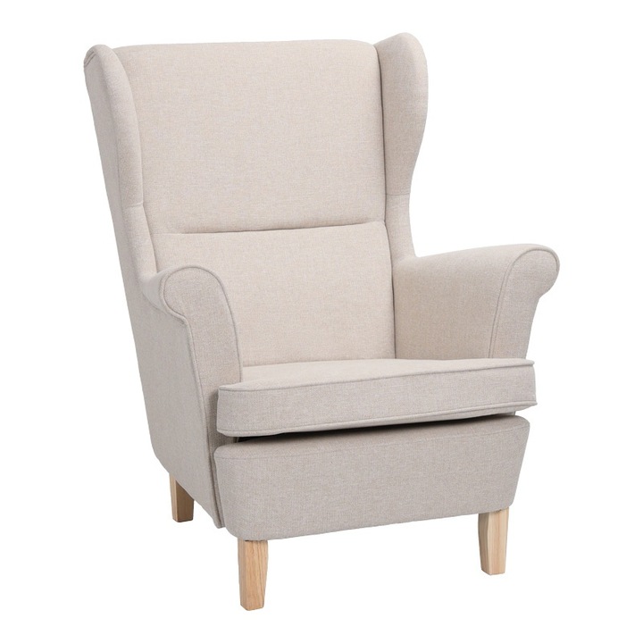 Malei fotel modell, krémszínű/natúr, 85x93x100 cm