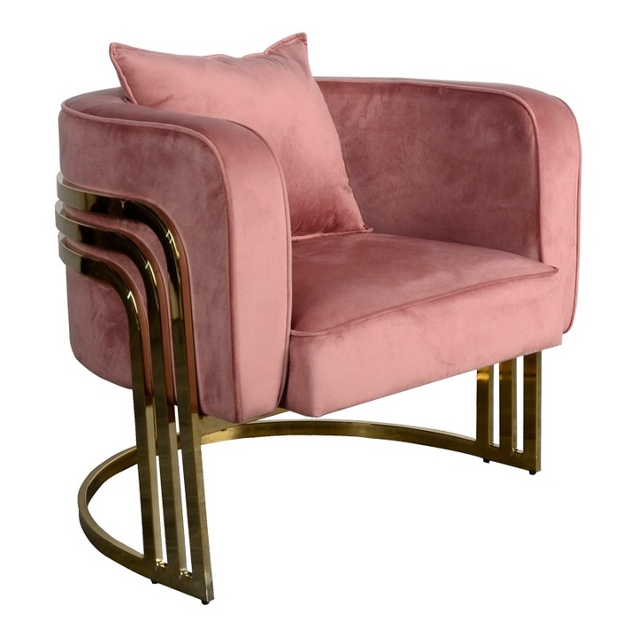 Roblu fotel modell, Rózsaszín/Arany, 72x77.4x70 cm