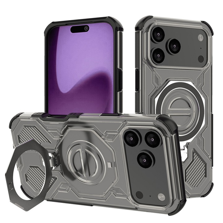 Калъф за iPhone 17 Pro Max, поликарбонат TPU, Techsuit, опушен