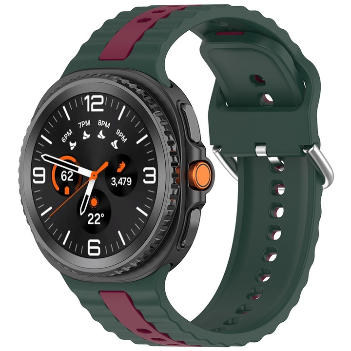 Curea smartwatch Techsuit, Silicon, Verde Închis, 40mm/44mm, set