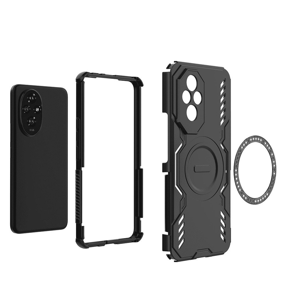 Husa antisoc pentru Honor 200, colturi ranforsate, protectie camere, MagSafe, ArmorMag, Black