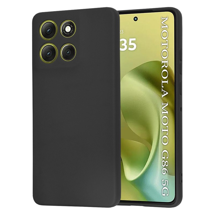 Husa de protectie compatibila cu Motorola Moto G86, SoftFlex, silicon, Negru