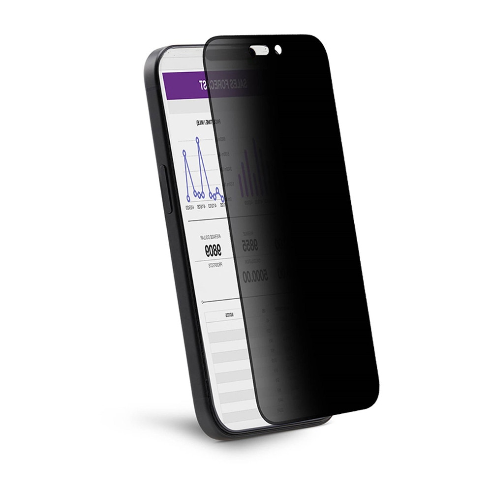 Husa Protectie Compatibila cu 2.5D 360° Privacy Screen Protector, ANANK, iPhone 15 Pro Max - Black