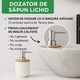 Set Accesorii Baie TnsAround, 7 Piese, Alb cu Detalii din Bambus, Material Plastic, 26x19,5x19,5cm