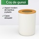 Set Accesorii Baie TnsAround, 7 Piese, Alb cu Detalii din Bambus, Material Plastic, 26x19,5x19,5cm