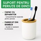 Set Accesorii Baie TnsAround, 7 Piese, Alb cu Detalii din Bambus, Material Plastic, 26x19,5x19,5cm
