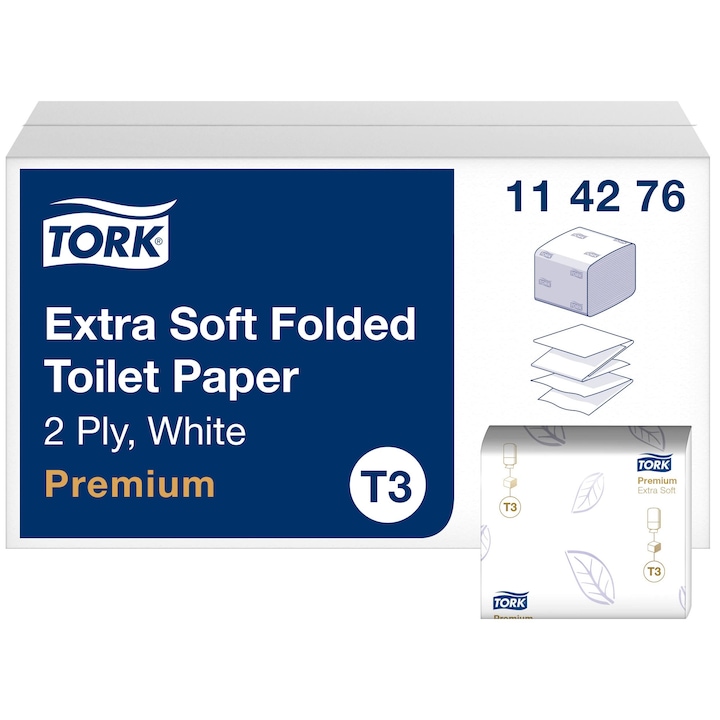 Hartie Igienica Tork 114276, 2 Straturi, Alba, Set de 30 Pachete (7.560 Bucati)