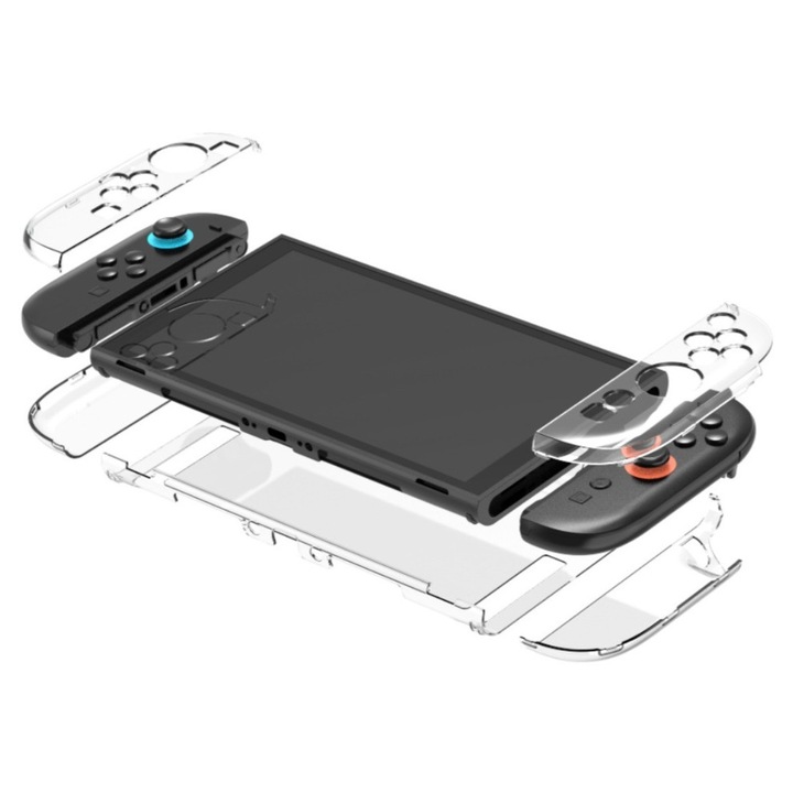 Husa Protector Crystal pentru Nintendo Switch 2, Transparenta, Design Split Fara Decuplare, Compatibila Dock Oficial, Full Protection Anti-Zgarieturi