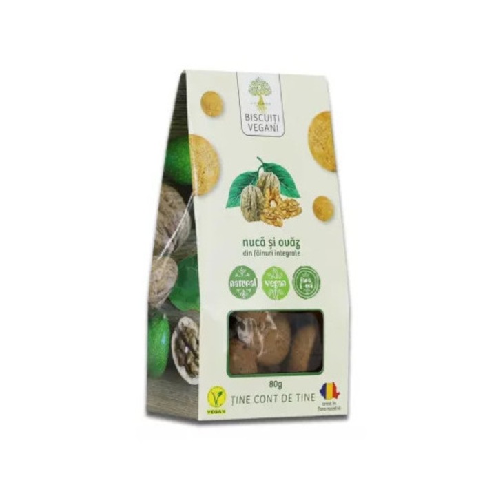 Biscuiti vegani cu nuca si ovaz, 80 gr, Govinda