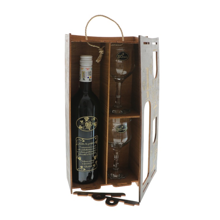 Set cadou Nunta de portelan sticla personalizata cu pahare