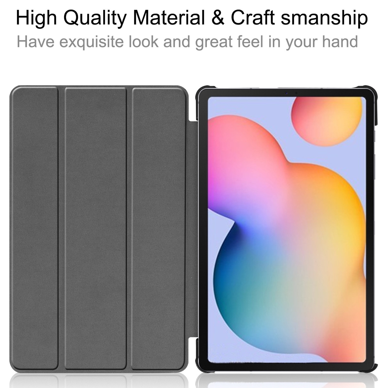 Husa protectie tableta AYSTOAYS®, pentru Samsung Galaxy Tab S6 Lite 10.4 inch, Tip Flip Cover, Antisoc, Usor de instalat, Portabil, Design ergonomic, neagra