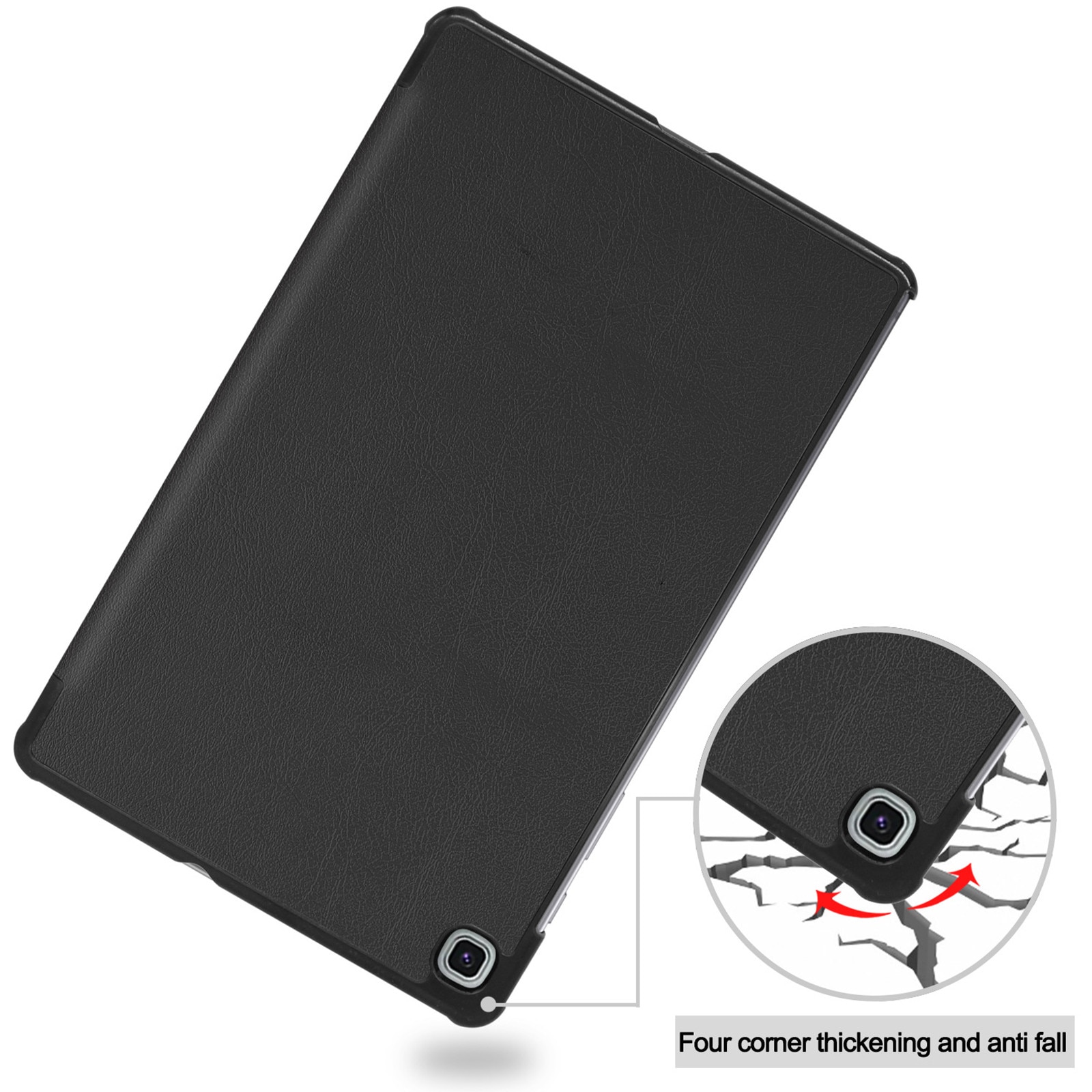 Husa protectie tableta AYSTOAYS®, pentru Samsung Galaxy Tab S6 Lite 10.4 inch, Tip Flip Cover, Antisoc, Usor de instalat, Portabil, Design ergonomic, neagra