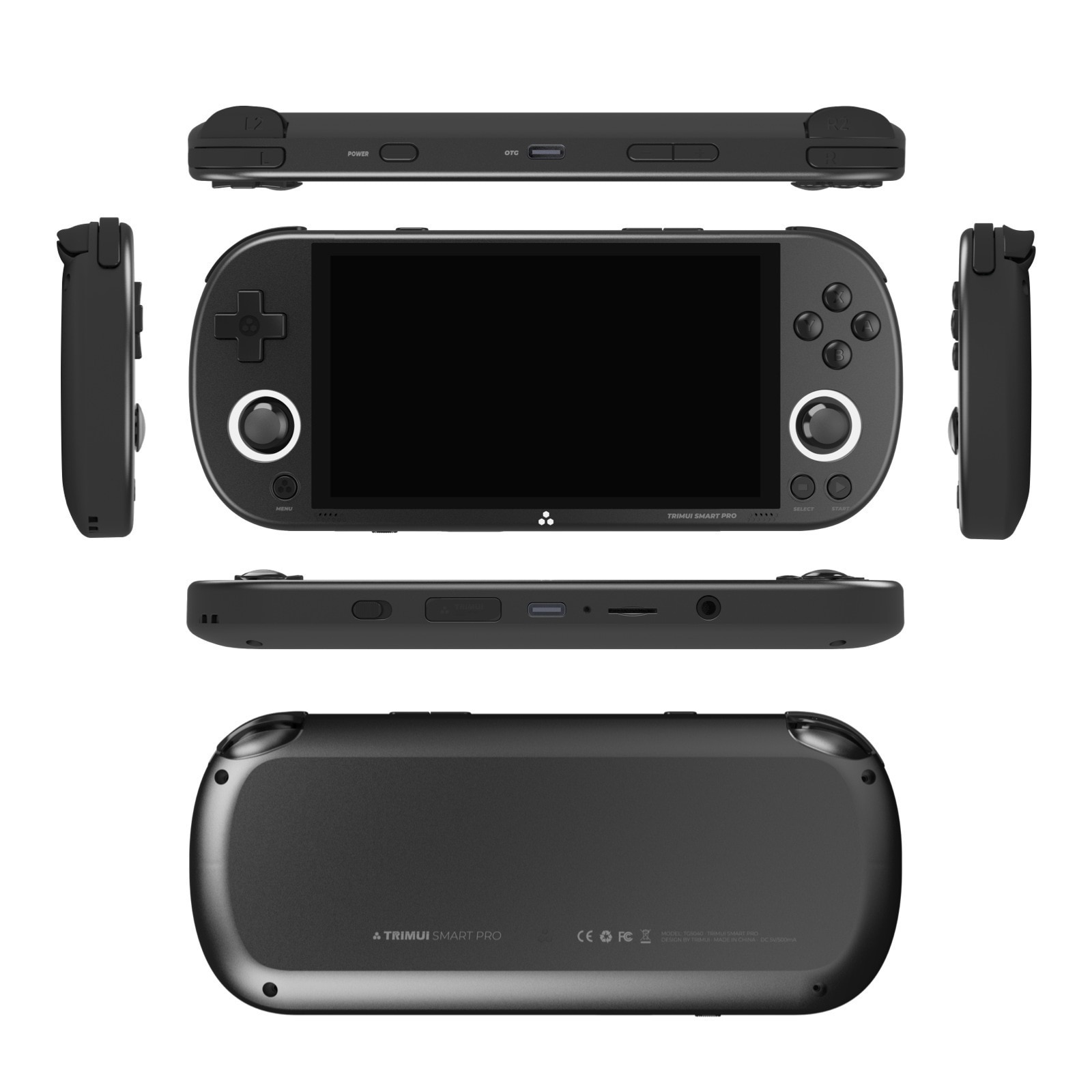 Consola retro portabila TRIMUI Smart Pro cu jocuri, Bluvista®, quad core Cortex-A35 1.8GHz, 1GB LPDDR4, Bluvista, IPS LCD 4.96" 1280x720, 5000 mAh, WiFi 5, Negru