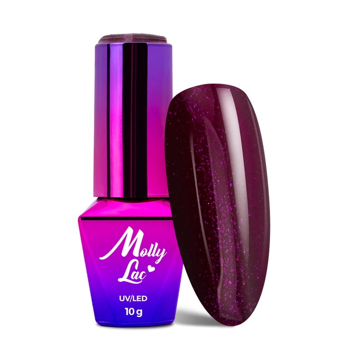 Luciu de unghii Molly Lac Nr 527, nuanta ciresie cu reflexii de violet si fucsia, 10 g