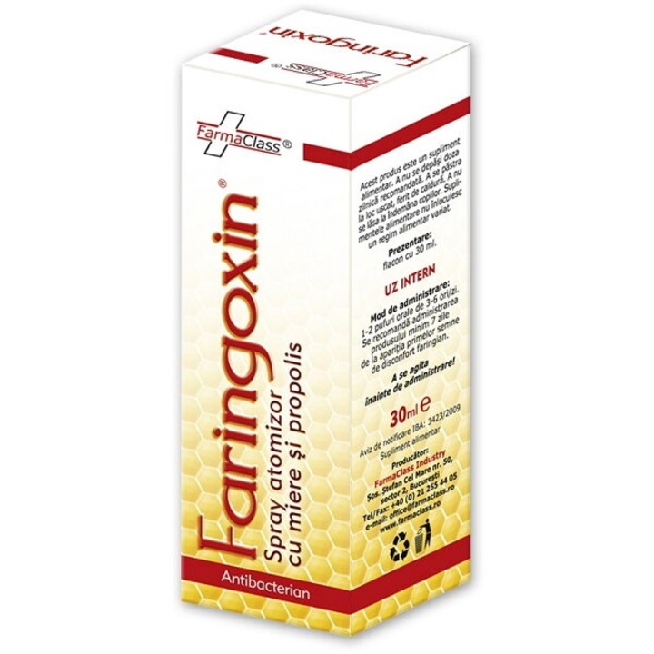 FARMACLASS, Faringoxin Spray Miere si Propolis 30ml