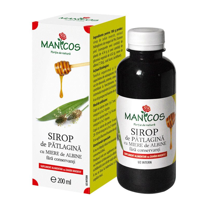 Sirop de patlagina 200 ml - Manicos