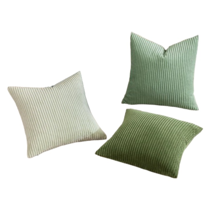 Set 3 fete de perna MIULEE, 45 x 45 cm, catifea, culoare verde