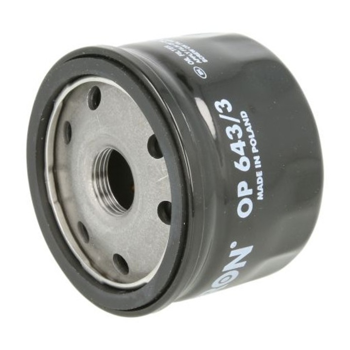 Маслен филтър Filtron OP 643/3, резба M20x1.5, завинтващ се, съвместим с Alfa Romeo 156, GT, GTV, Spider, Dacia Logan, Duster
