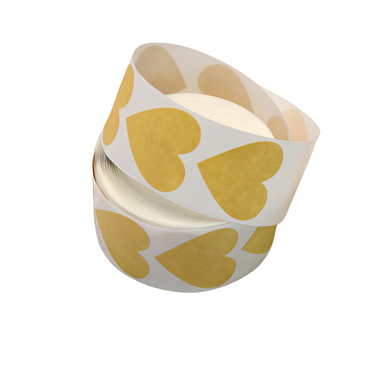 Set 500 etichete autoadezive Amigo design modern chic in forma de inima, finisaj lucios