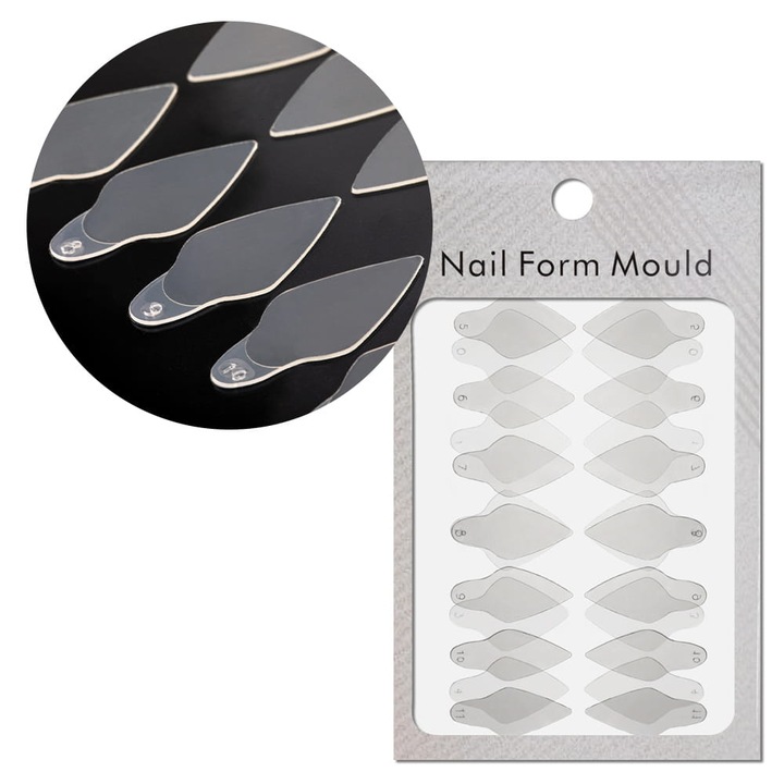 Forme siliconice autocolante pentru Dual Form, Molly Lac, set 24 buc, transparent, diverse dimensiuni