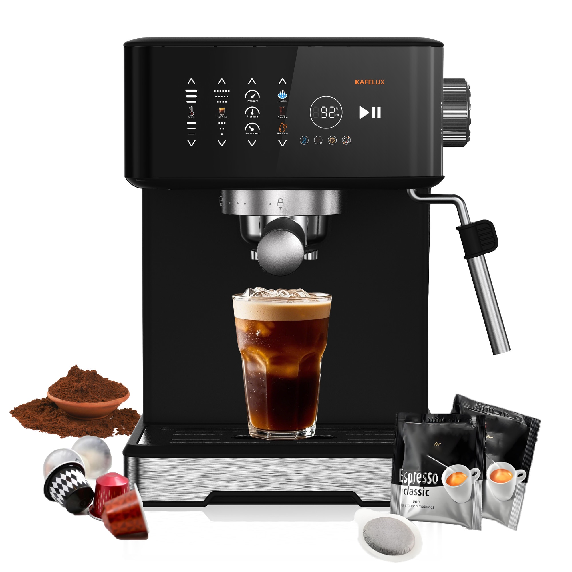 Espressoare multifunctional 3 in 1, ecran tactil color, 3 niveluri