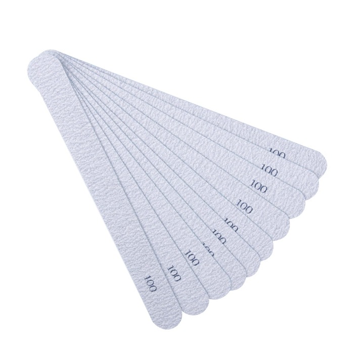 Set 10 bucati de nakladki scierne pentru pilnic metalic, Molly Lac, gradatie 100, culoare zebra