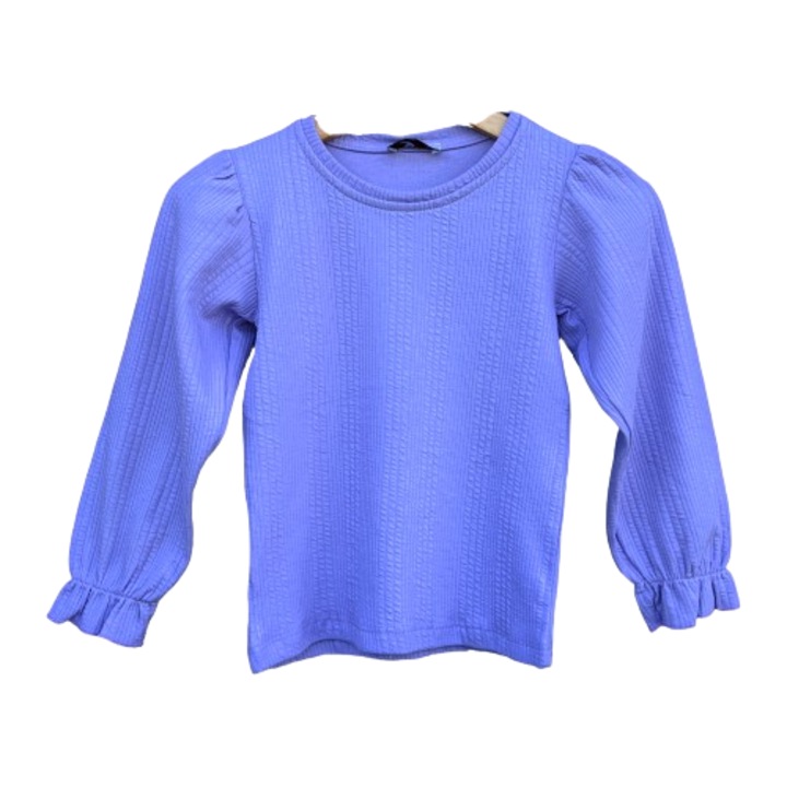 Bluza fete maneca lunga de culoare albastra, Albastru