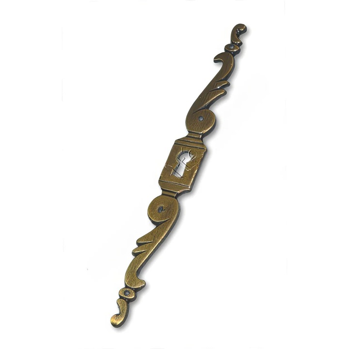 Декоративна пластина за ключове, Sziferon, цинкова сплав, антично месингово покритие, 190x20 мм