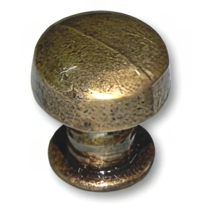 Малка рустикална мебелна дръжка Sziferon, цинкова сплав, антично месингово покритие, 15 мм, 18,5 мм