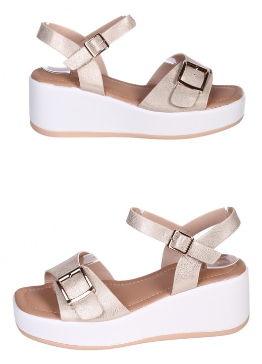 Sandale cu platforma dama Paolo Botticelli 4H-25175, piele ecologica, Auriu