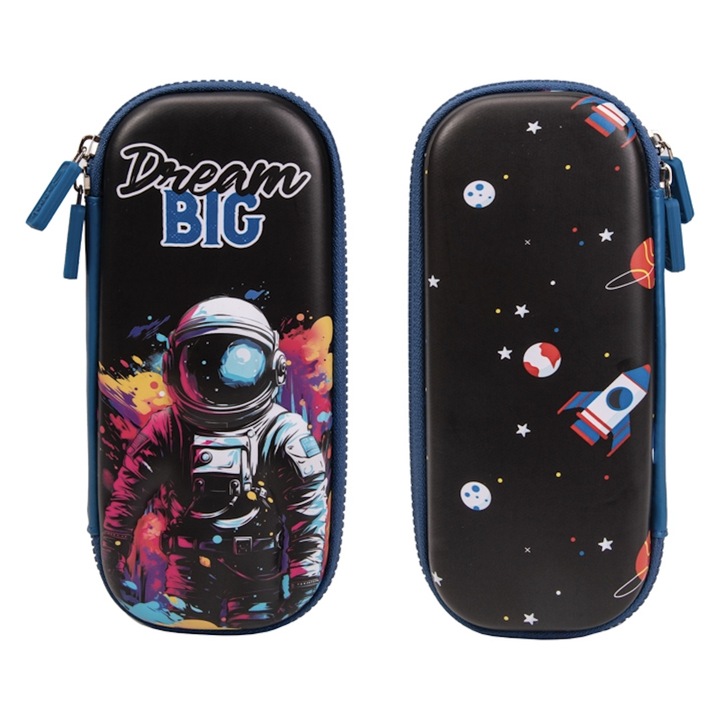 3D S-cool калъф за моливи, 1 цип, модел DREAM BIG, 22x11x5 см