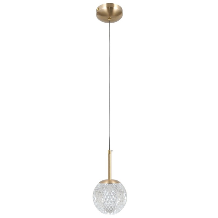 Lampa suspendata, Italux, aliaj, 120x11cm, auriu/transparent