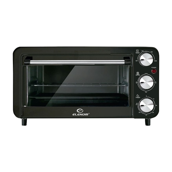 Мини Фурна Elekom EK-11MO, 11 Литра, Падащо дъно за лесно почистване, Таймер 0-60 мин., 230 градуса максимална температура, 800W