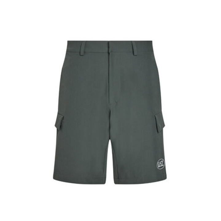 Pantaloni scurti sport barbati Ea7 Emporio Armani, 7M000196 AF13554, Poliester/Elastan, Gri, Gri